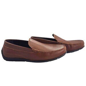 David Stone Neville Mens Cognac Brown Slip-On Loafers Size 11 D